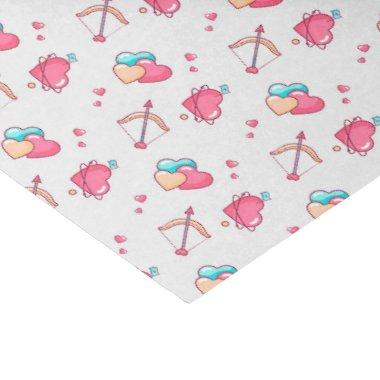 Cupid Bow Arrow Love Heart Pattern Valentine's Day Tissue Paper