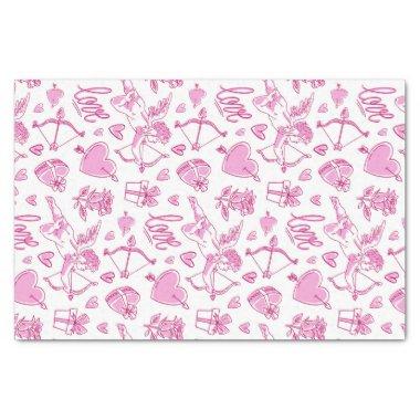 Cupid Bow Arrow Pink Love Pattern Valentine's Day Tissue Paper