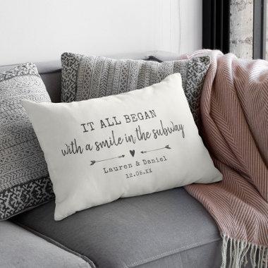 Custom Modern Where It All Began Valentine's Day Accent Pillow