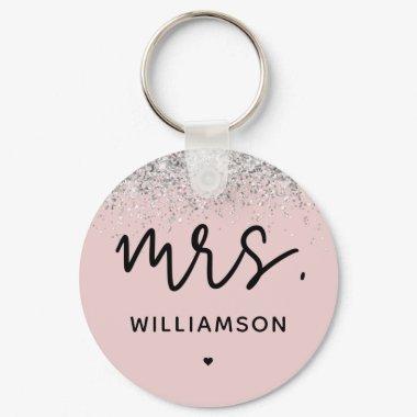 Custom Mrs. | Elegant Wedding Glitter Confetti Keychain