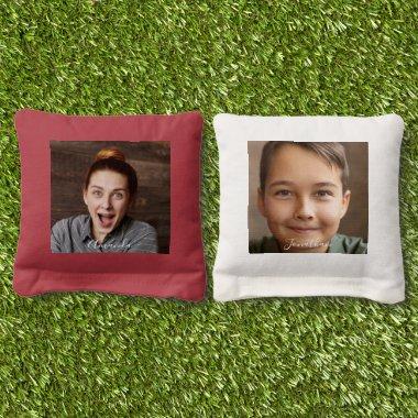 Custom Photo Name Family Boy Girl Gift Idea Cornhole Bags