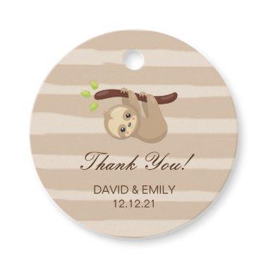 Custom Tags, Baby Shower Favors, Sloth Favor Tags