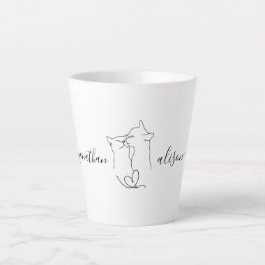 Custom Wedding Engagement Party Cats Couple Gift Latte Mug
