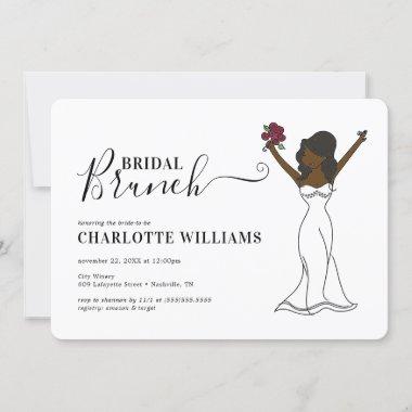 Customizable Avatar Bridal Brunch | Long Hair Invitations