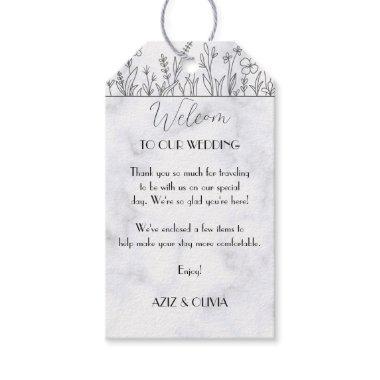 Customizable Marble Gift Tags - Elegant Welcome wi
