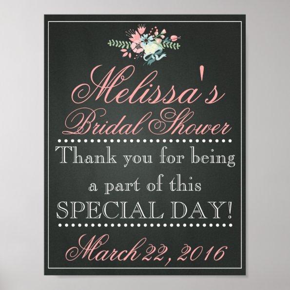 Customized Chalk Bridal Shower Sign, Bridal Poster