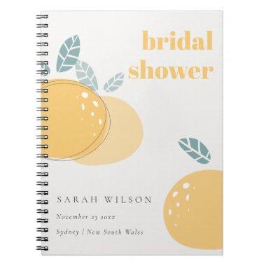 Cute Abstract Lemon Fruity Bold Bridal Shower Notebook