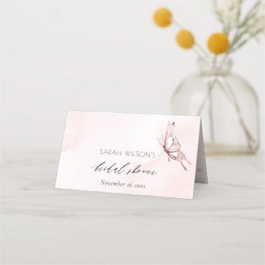 CUTE BLUSH WATERCOLOR BUTTERFLY BRIDAL SHOWER PLACE Invitations