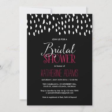Cute Bridal Shower Invitations with Rain Pattern