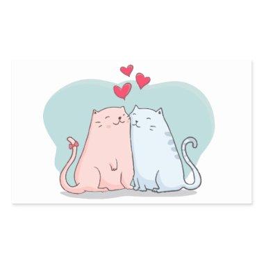 Cute Cat Lovers - Wedding Bridal Shower Kitten Mom Rectangular Sticker