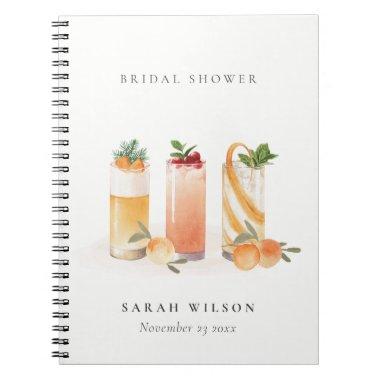 Cute Fruit Cocktail Blush Orange Bridal Shower Notebook