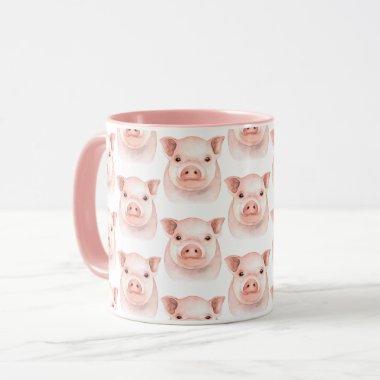 Cute Little Piglet Pink Pink Pigs Farm Country Mug