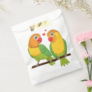 Cute Lovebirds Love Birds Wedding Party  Favor Bag