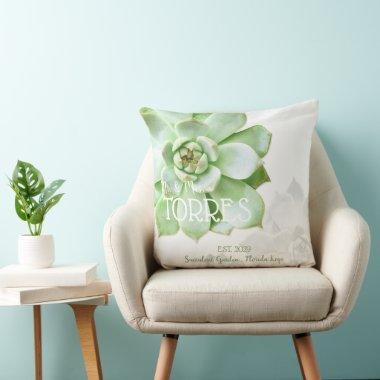 Cute Succulents Wedding Keepsake Throw Pillow