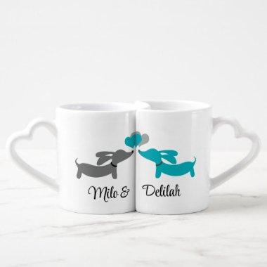 Dachshund Personalized Couples His & Hers Doxie Co Coffee Mug Set