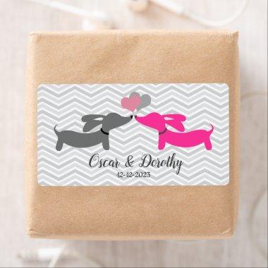 Dachshund Wedding Gift Tag Labels Personalize