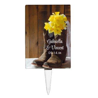 Daffodils and Cowboy Boots Country Western Wedding Cake Topper