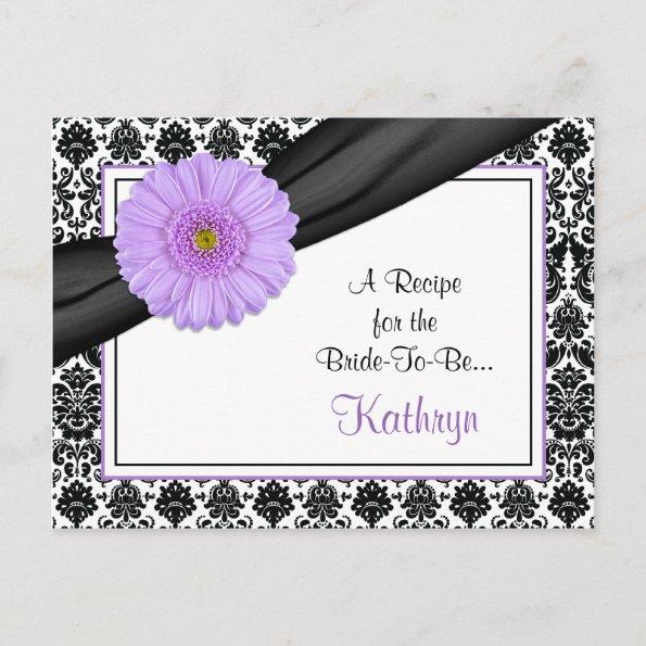 Damask Purple Gerber Recipe Invitations for the Bride