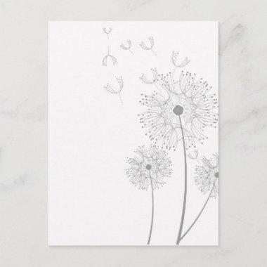 Dandelion Blossoms Vines Romantic Wedding Shower PostInvitations