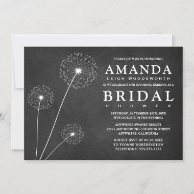 Dandelion Chalkboard Bridal Shower Invitations