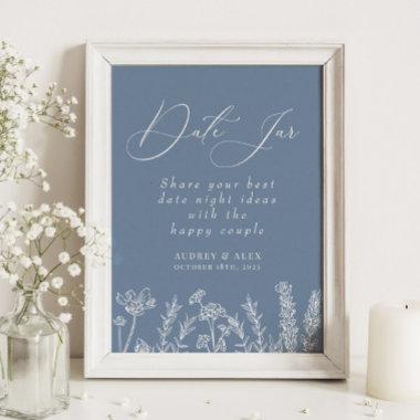Date Jar Periwinkle Wildflower Bridal Shower Poster