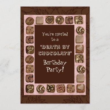 Death by Chocolate Birthday Party Invitations