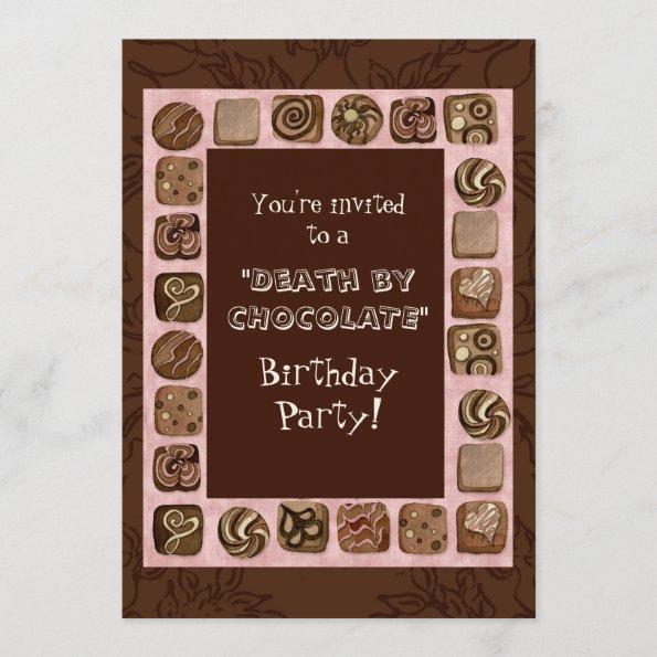 Death by Chocolate Birthday Party Invitations