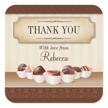 Death by Chocolate Large Thank You Square Sticker