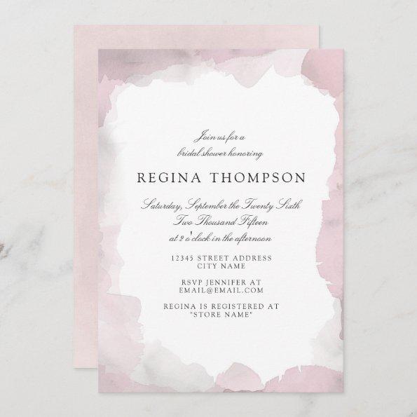 Debonair Blush Pink Bridal Shower Invitations