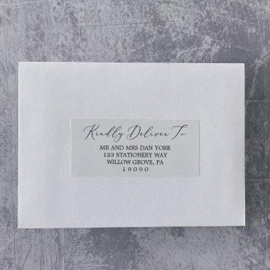 Delicate Black Calligraphy Guest Address Labels