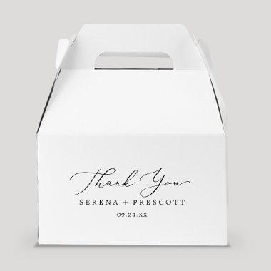 Delicate Black Calligraphy Thank You Favor Boxes