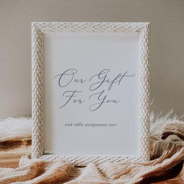 Delicate Dusty Blue Our Gift for You Favors Sign
