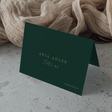 Delicate Gold and Green Menu Option Place Invitations