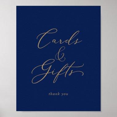 Delicate Gold and Navy Invitations and Gifts Sign