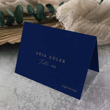 Delicate Gold and Navy Menu Option Place Invitations