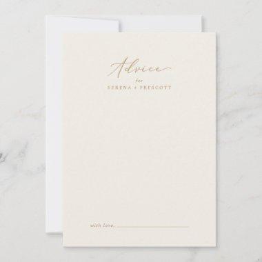 Delicate Gold Calligraphy | Cream Wedding Advice Card