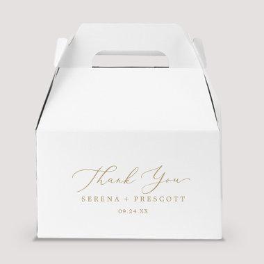 Delicate Gold Calligraphy Thank You Favor Box