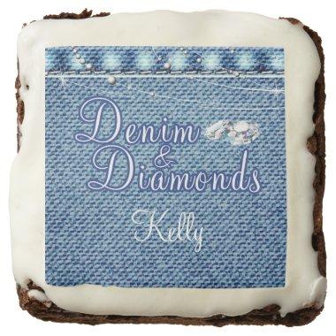 Denim and Diamonds Party, Custom Printed Edibles Brownie