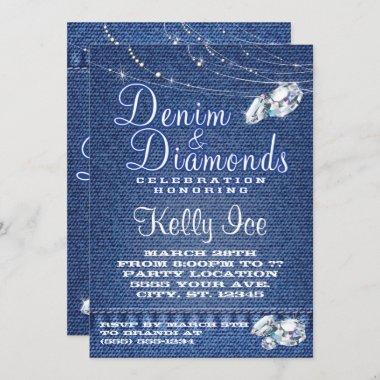 Denim and Diamonds Party Invitations