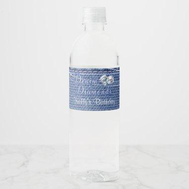 Denim and Diamonds Water Bottle Label