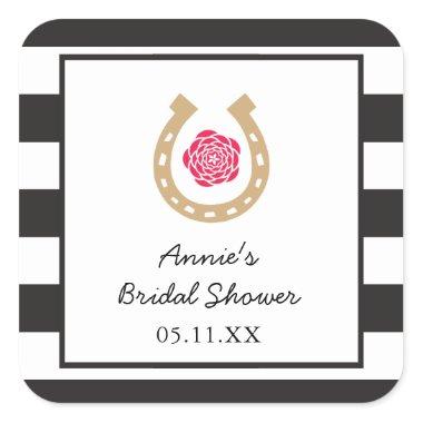Derby Horseshoe Bridal Shower Personalized Sticker