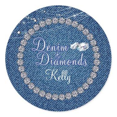 Diamonds and Denim Party Stickers