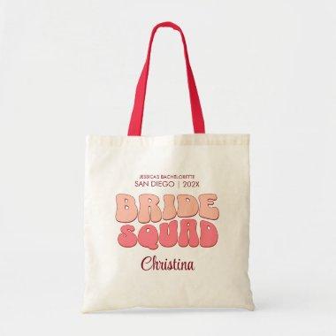 Disco Bachelorette Party Groovy Bride Squad Gift Tote Bag