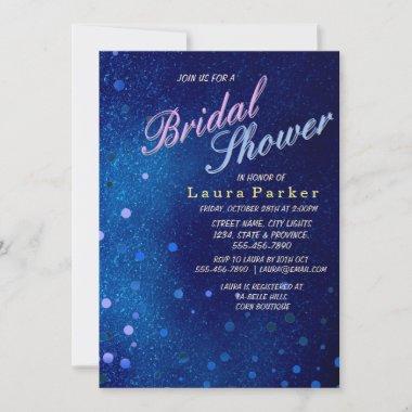 Dots Glitter Confetti Sky Bridal Shower Wedding Invitations