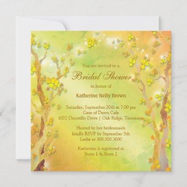 Dreamy Forest Trees Bridal Shower Invitations