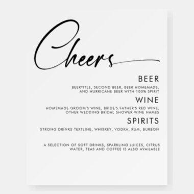 Drinks Bar Sign Modern Stylish Typography Cheers