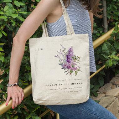 Dusky Elegant Lilac Cottage Floral Bridal Shower Tote Bag