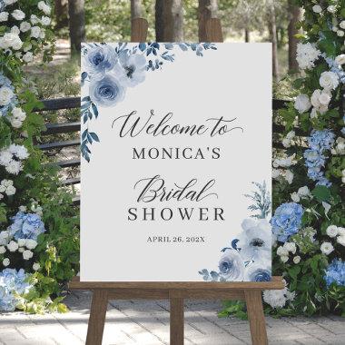 Dusty Blue Bohemian Floral Bridal Shower Sign