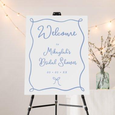 Dusty Blue Bow Bridal Shower Welcome Foam Board