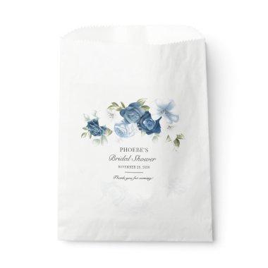 Dusty Blue Floral Eucalyptus Bridal Shower Favor Bag